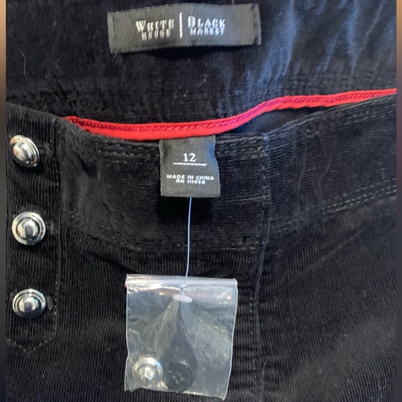 White House Black Market Corduroy Black Mini skirt size 12 NWOT - Picture 6 of 6